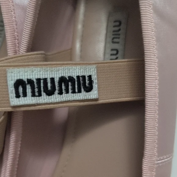 Miu Miu Pink Satin Ballet Flats - Picture 4 of 16